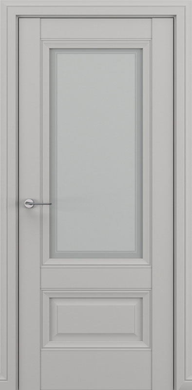 Межкомнатная дверь Турин В3 ДО Сатинато, Экошпон, матовый серый