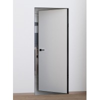 Дверь межкомнатная Фьюжн 2100 мм, REVERSE Invisible кромка AL черная с 3-х сторон цвет белый грунт
