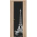 Дверь Геона Париж, Триплекс черный с шелкографией, ПВХ, Венге светлый 10