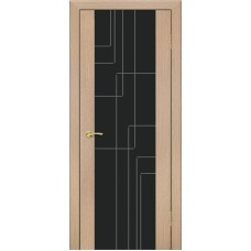По стилю дверей,Дверь Геона Платина, Триплекс черный с шелкографией, ПВХ, Венге светлый 10