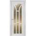 Дверь Геона Сапфир-7, ДО Сатинат бронзовый с гравировкой, ПВХ-шпон, Софт милк