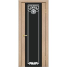 По стилю дверей,Дверь Геона Зевс, Триплекс черный с шелкографией, ПВХ, Венге светлый 10