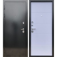 Входная дверь Shelter Оптима-11, Антик тёмное серебро / Бостон цвет белый матовый
