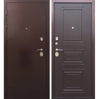 Входная металлическая дверь Трио, Медный антик/ Орех премиум