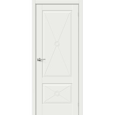 По материалу дверей,Дверь межкомнатная Прима-12.Ф2 ПГ Эмалит, цвет White Matt