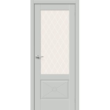 По материалу дверей,Дверь межкомнатная Прима-13.Ф2.0.0 White Сrystal, Эмалит, цвет Grey Matt