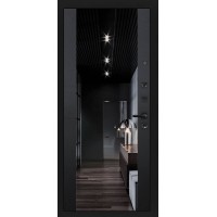 Входная дверь Лабиринт, TRENDO Черный кварц Зеркало Максимум с тонировкой