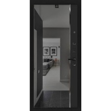 Входные двери,Входная дверь Лабиринт, TRENDO Черный кварц Зеркало Панорама с тонировкой