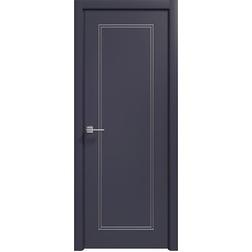 Межкомнатные двери,Дверь Геона Альба-10 ДГ, ПВХ-шпон, Софт чернильный серебро по контуру
