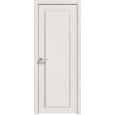 Межкомнатные двери,Дверь Геона Альба-10 ДГ, ПВХ-шпон, Софт милк серебро по контуру