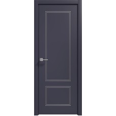 Межкомнатные двери,Дверь Геона Альба-11 ДГ, ПВХ-шпон, Софт чернильный серебро по контуру
