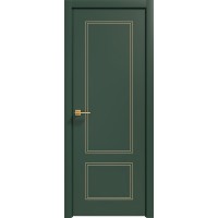 Дверь Геона Альба-11 ДГ, ПВХ-шпон, Софт авокадо зеленая золото по контуру