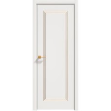 Межкомнатные двери,Дверь Геона Альба-12 ДГ, ПВХ-шпон, Софт милк золото по контуру