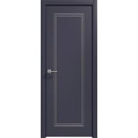 Дверь Геона Альба-12 ДГ, ПВХ-шпон, Софт чернильный серебро по контуру