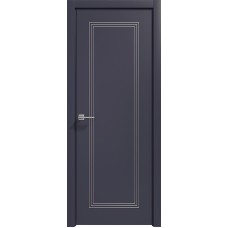 Межкомнатные двери,Дверь Геона Альба-12 ДГ, ПВХ-шпон, Софт чернильный серебро по контуру