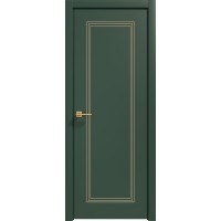 Дверь Геона Альба-12 ДГ, ПВХ-шпон, Софт авокадо зеленая золото по контуру