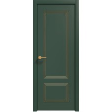 Межкомнатные двери,Дверь Геона Альба-13 ДГ, ПВХ-шпон, Софт авокадо зеленая золото по контуру