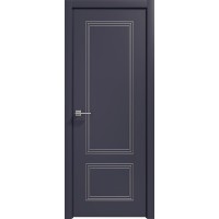 Дверь Геона Альба-13 ДГ, ПВХ-шпон, Софт чернильный серебро по контуру