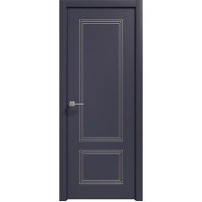 Межкомнатные двери,Дверь Геона Альба-13 ДГ, ПВХ-шпон, Софт чернильный серебро по контуру