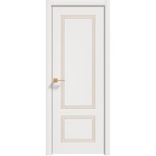 Межкомнатные двери,Дверь Геона Альба-13 ДГ, ПВХ-шпон, Софт милк золото по контуру