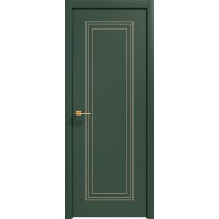 Дверь Геона Альба-14 ДГ, ПВХ-шпон, Софт авокадо зеленая золото по контуру