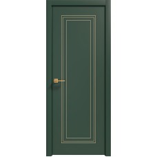 Межкомнатные двери,Дверь Геона Альба-14 ДГ, ПВХ-шпон, Софт авокадо зеленая золото по контуру