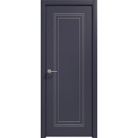 Дверь Геона Альба-14 ДГ, ПВХ-шпон, Софт чернильный серебро по контуру