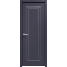 Межкомнатные двери,Дверь Геона Альба-14 ДГ, ПВХ-шпон, Софт чернильный серебро по контуру