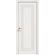 Межкомнатные двери,Дверь Геона Альба-14 ДГ, ПВХ-шпон, Софт милк золото по контуру