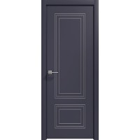 Дверь Геона Альба-15 ДГ, ПВХ-шпон, Софт чернильный серебро по контуру