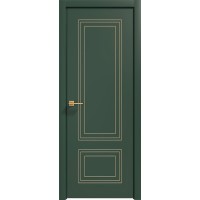 Дверь Геона Альба-15 ДГ, ПВХ-шпон, Софт авокадо зеленая золото по контуру