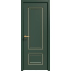 Межкомнатные двери,Дверь Геона Альба-15 ДГ, ПВХ-шпон, Софт авокадо зеленая золото по контуру