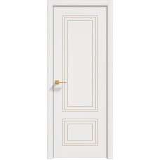 Межкомнатные двери,Дверь Геона Альба-15 ДГ, ПВХ-шпон, Софт милк золото по контуру