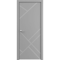 Дверь Геона Альба-3 ДГ, ПВХ-шпон, Софт серый золото по контуру