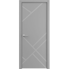 Межкомнатные двери,Дверь Геона Альба-3 ДГ, ПВХ-шпон, Софт серый золото по контуру