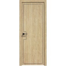 Межкомнатные двери,Дверь Геона Альба-9 ДГ, ПВХ-шпон, Дуб Санремо натур. 926 черная по контуру