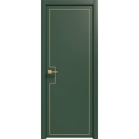 Дверь Геона Альба-9 ДГ, ПВХ-шпон, Софт авокадо зеленое золото по контуру