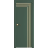 Дверь Геона Альба-1 ДГ, ПВХ-шпон, Софт авокадо зеленая золото по контуру