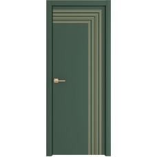 Межкомнатные двери,Дверь Геона Альба-1 ДГ, ПВХ-шпон, Софт авокадо зеленая золото по контуру