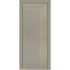 Межкомнатные двери,Дверь Геона Альба-1 ДГ, ПВХ-шпон, Софт мокко золото по контуру