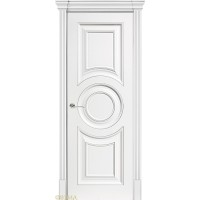 Дверь Геона Ренессанс 5 ДГ, ПВХ-шпон, Софт милк серебро по контуру