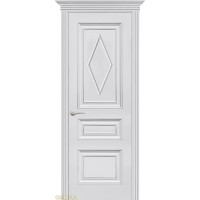 Дверь Геона Рикардо-3 ДГ ромб, ПВХ-шпон, Софт милк серебро по контуру