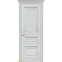 Дверь Геона Рикардо-3 ДГ без ромба, ПВХ-шпон, Софт милк серебро по контуру