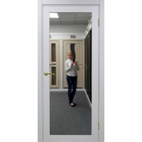 Дверь межкомнатная Турин-501.1 ДО зеркало, Белый лёд