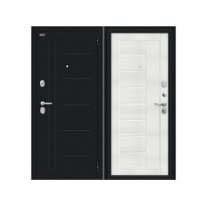 Входные двери,Дверь входная, Steel Russia -  Проф, Букле черное/ Bianco Veralinga
