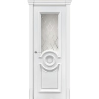 Дверь Геона Ренессанс 6 Сатинат светлый с гравировкой, ПВХ-шпон, Софт милк серебро по контуру