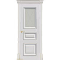 Дверь Геона Ренессанс B3 Сатинат светлый с гравировкой, ПВХ-шпон, Софт милк золото по контуру