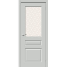 По материалу дверей,Дверь межкомнатная Скинни-15.1 ПО White Сrystal, Grace