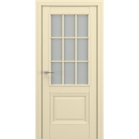 Межкомнатная дверь Венеция В3 ДОСатинато с рамкой, Экошпон, Матовый кремовый