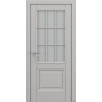 Межкомнатная дверь Венеция В3 ДО Сатинато с рамкой, Экошпон, матовый серый